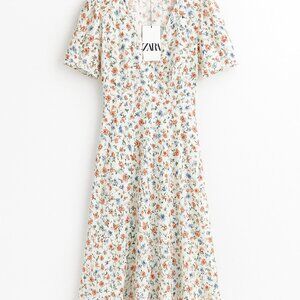 Zara Floral Midi Dress Size M